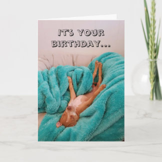 Tarjeta de cumpleaños divertida para perro relajan