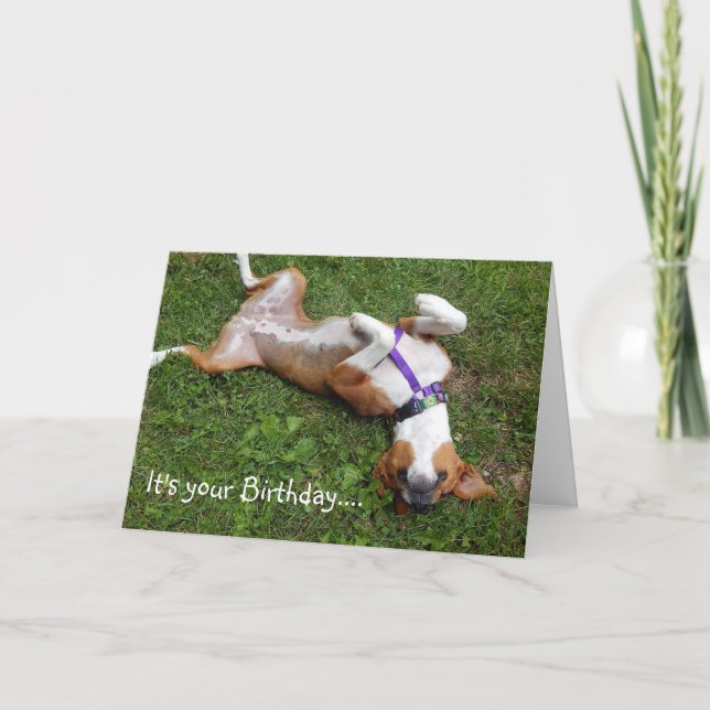 Tarjeta de cumpleaños divertida para perros (Anverso)