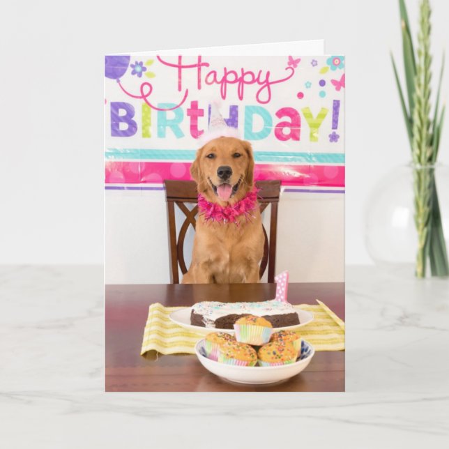 Tarjeta de cumpleaños divertida para perros (Anverso)