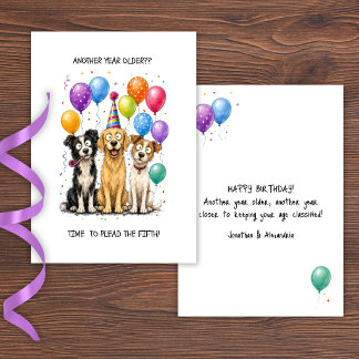 Tarjeta de cumpleaños divertida para perros que se