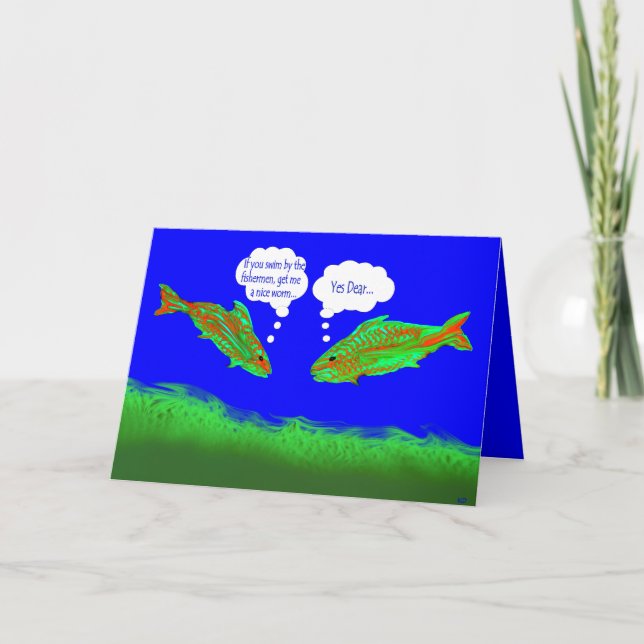 Tarjeta de cumpleaños divertida para pescadores (Anverso)