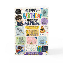 Tarjeta de cumpleaños divertida para sobrino Diseñ