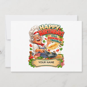 Tarjeta de cumpleaños divertida para un chef perso