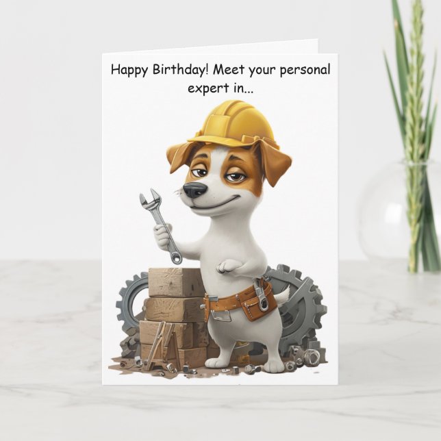 Tarjeta de cumpleaños divertida para un perro Jack (Anverso)