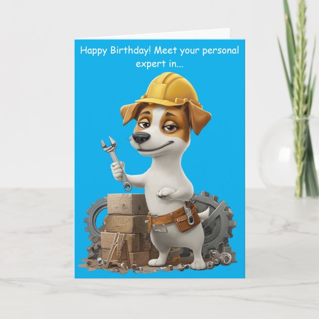 Tarjeta de cumpleaños divertida para un perro Jack (Anverso)