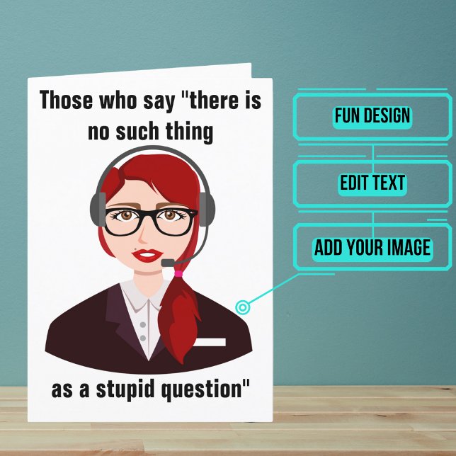 Tarjeta de cumpleaños divertida Rep Service para e (Looking for the perfect card for that clever customer service rep friend of yours.)
