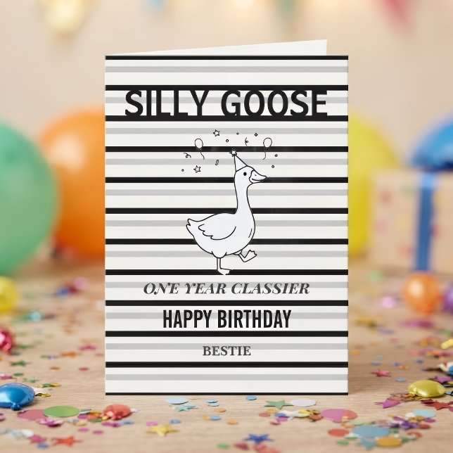 Tarjeta de Cumpleaños Divertida Silly Goose Un Año (Subido por el creador)