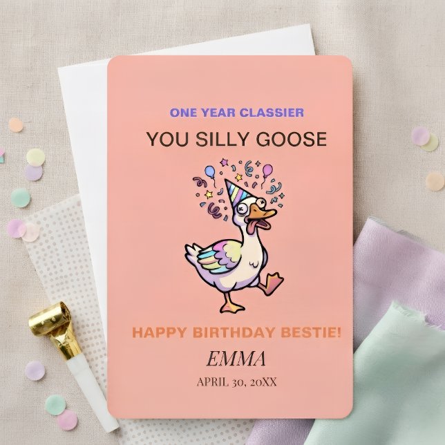 Tarjeta de Cumpleaños Divertida Silly Goose Un Año (Subido por el creador)