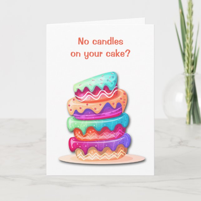 Tarjeta de cumpleaños divertida sin velas (Anverso)