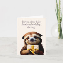 Tarjeta de cumpleaños divertida Sloth