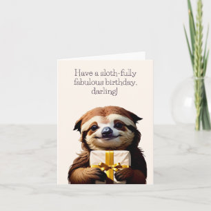 Tarjeta de cumpleaños divertida Sloth