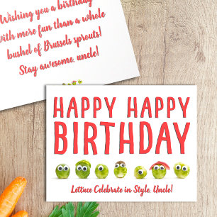 Tarjeta de cumpleaños divertida tío comida verdura