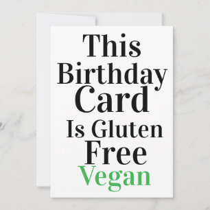 Tarjeta de cumpleaños divertida vegana sin gluten
