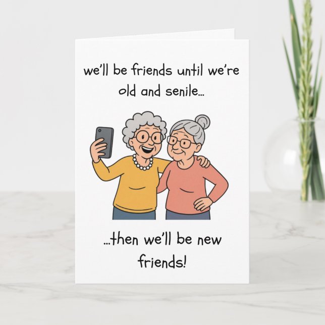 Tarjeta de cumpleaños divertida - Vieja y Senilida (Anverso)