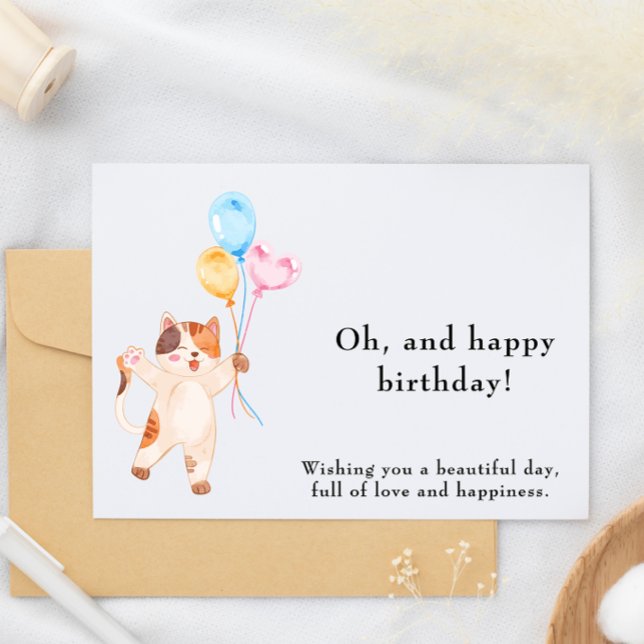 Tarjeta de cumpleaños divertida y corta (Funny & Cute Birthday Card)