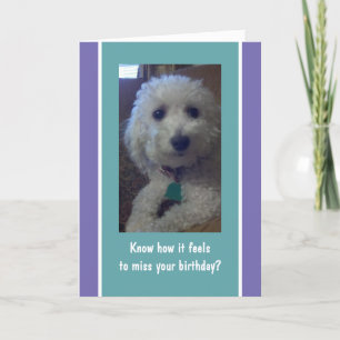 Tarjeta de cumpleaños divertida y graciosa atrasad