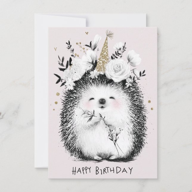 Tarjeta de cumpleaños divertida y linda (Anverso)