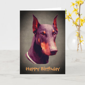 Tarjeta de cumpleaños Doberman Pinscher Dog Face
