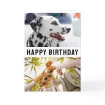 Tarjeta de cumpleaños doblada 2 fotos y texto