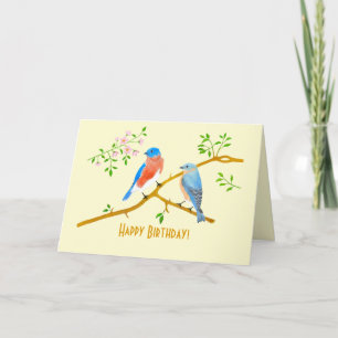 Tarjeta de cumpleaños doblada amarilla de azulejos