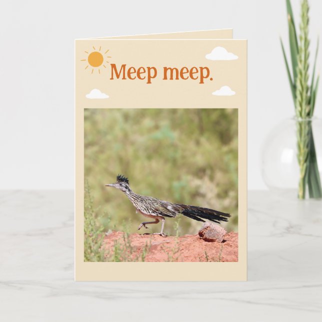 Tarjeta de cumpleaños doblada de Correcaminos (Anverso)