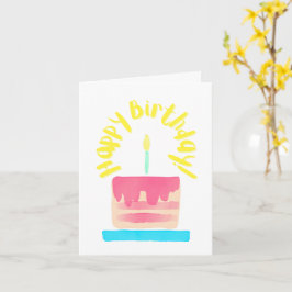 Tarjeta de cumpleaños doblada de pastel con estilo