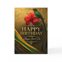 Tarjeta de cumpleaños Doctor Bird — Hibisco Dorado