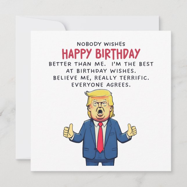 Tarjeta de cumpleaños Donald Trump (Anverso)