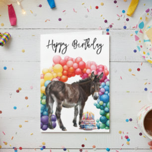 Tarjeta de cumpleaños Donkey Cute