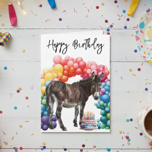 Tarjeta de cumpleaños Donkey Cute (Subido por el creador)