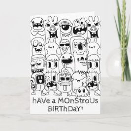 Tarjeta de cumpleaños Doodle - Cumpleaños monstruo