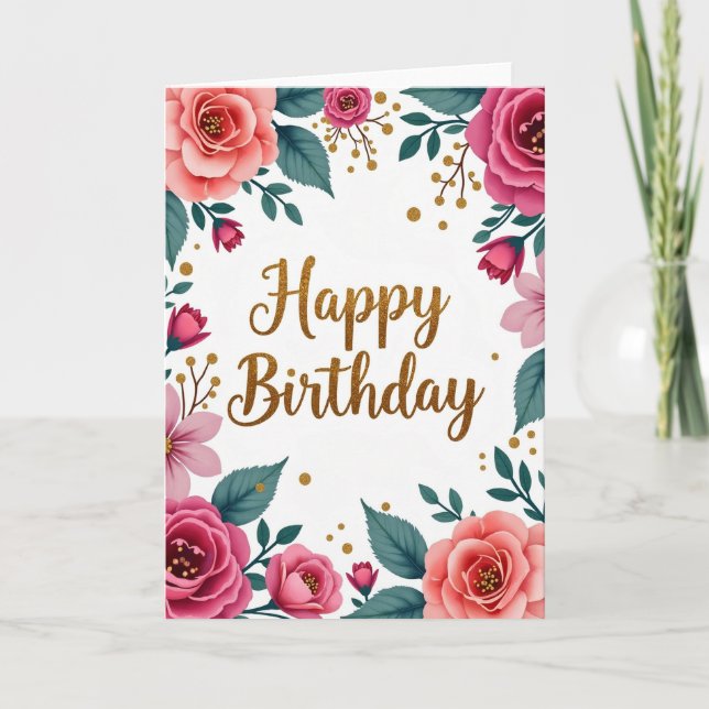 Tarjeta de cumpleaños dorada (Anverso)