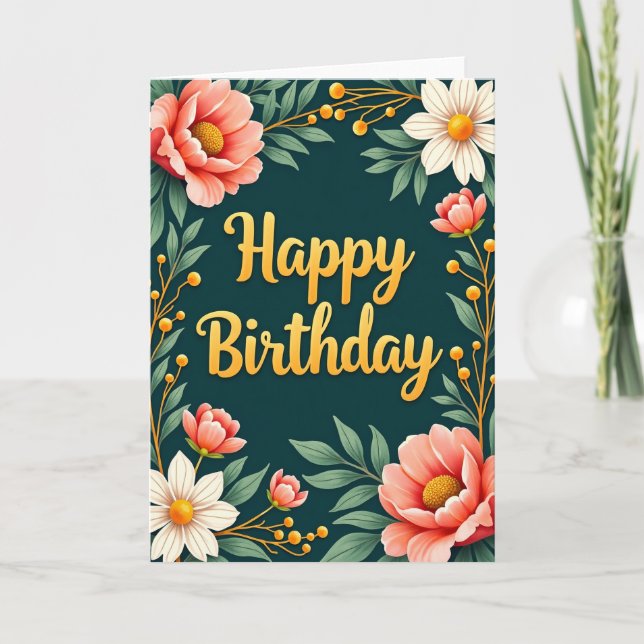 Tarjeta de cumpleaños dorada (Anverso)