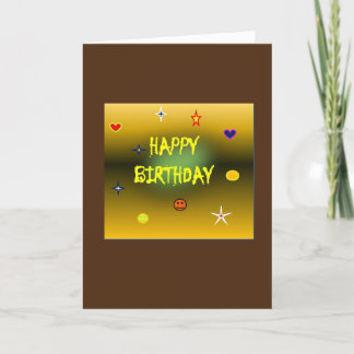 tarjeta de cumpleaños dorada