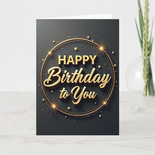 Tarjeta de cumpleaños dorada (Anverso)