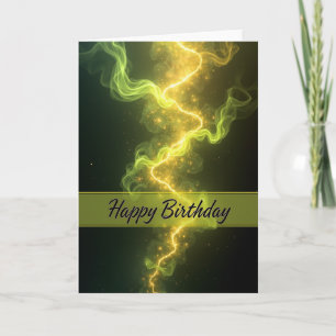 Tarjeta de cumpleaños dorada brillante
