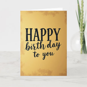 Tarjeta de cumpleaños dorada elegante
