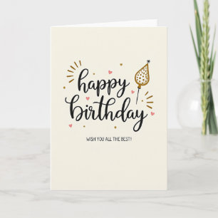 Tarjeta de cumpleaños dorada festiva