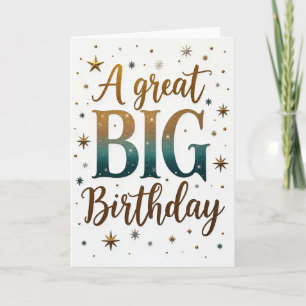Tarjeta de cumpleaños dorada grande
