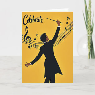 Tarjeta de cumpleaños dorada y alegre