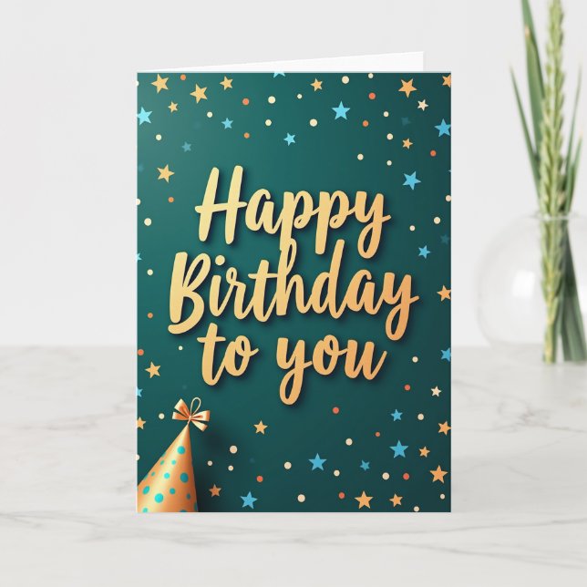 Tarjeta de Cumpleaños Dorado (Anverso)