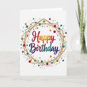 Tarjeta de Cumpleaños Dorado con Confeti