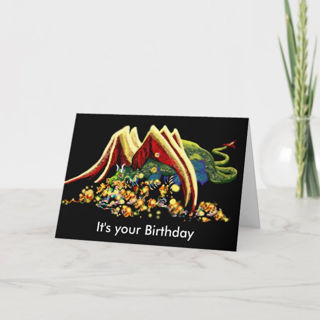 Tarjeta de cumpleaños Dragon (Anverso)