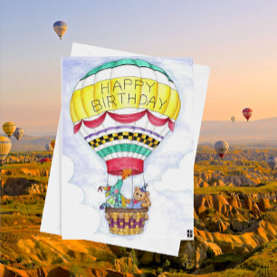 Tarjeta de cumpleaños Dragon Balloon