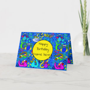 Tarjeta de cumpleaños Dragon personalizada para ni