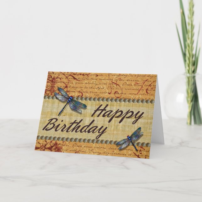 Tarjeta de cumpleaños Dragonflies (Anverso)