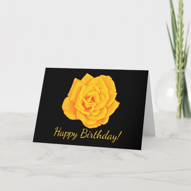 Tarjeta de cumpleaños dramática de Rosa de oro ama (Anverso)