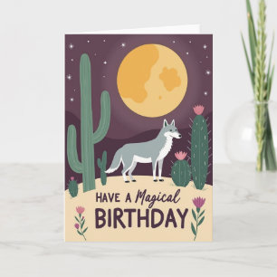 Tarjeta de cumpleaños dulce bajo la luz de la luna