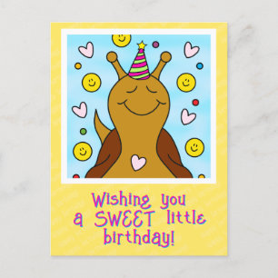 Tarjeta de cumpleaños dulce caracol adorable