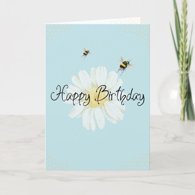 Tarjeta de cumpleaños Dulce como la Miel | Abeja y (Anverso)